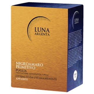 Luna Argenta Bag in Box Rotwein Italien Cuve Negroamaro und Primitivo trocken bis halbtrocken (1x5L)