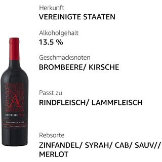 Apothic Wines Red halbtrocken 0,75 l  2020