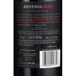 Apothic Wines Red halbtrocken 0,75 l  2020